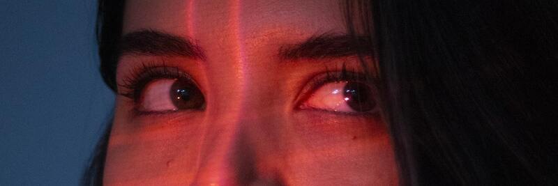 Where is the eye pain located?